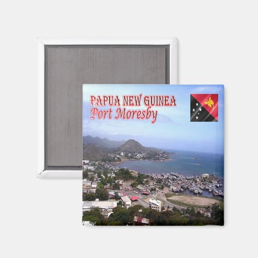 zPG06 MORESBY, Papoea-Nieuw-Guinea, Oceanië, Fridg Magneet (Voorkant / Achterkant)
