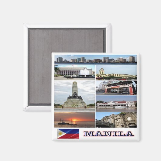 ZPH004 MANILA mosaic, Filipijnen, Azië, Magneet (Voorkant / Achterkant)