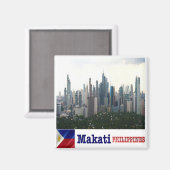 zPH008 skyline of MAKATI, Filipijnen, Azië, Fridge Magneet (Voorkant / Achterkant)