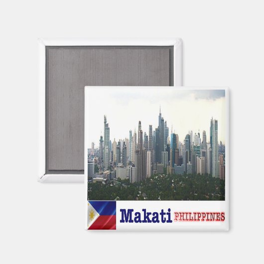 zPH008 skyline of MAKATI, Filipijnen, Azië, Fridge Magneet (Voorkant / Achterkant)