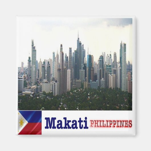 zPH008 skyline of MAKATI, Filipijnen, Azië, Fridge Magneet (Voorkant)