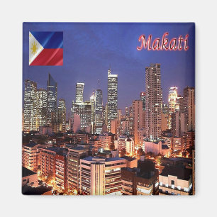 zPH009 MAKATI, City By Night, Filipijnen, Fridge Magneet