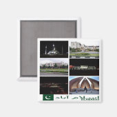 ZPK003 collage van ISLAMABAD, Pakistan, Azië, Frid Magneet (Voorkant / Achterkant)