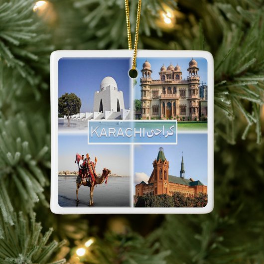zPK004 KARACHI, MAZAR, QUAID, Pakistan, Keramisch Ornament (Boom)