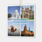 zPK004 KARACHI, MAZAR, QUAID, Pakistan, Keramisch Ornament (Links)