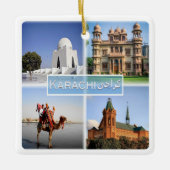 zPK004 KARACHI, MAZAR, QUAID, Pakistan, Keramisch Ornament (Voorkant)