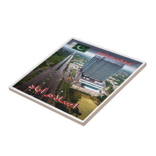 zPK009 ISLAMABAD uitzicht bij nacht, Pakistan, Tegeltje