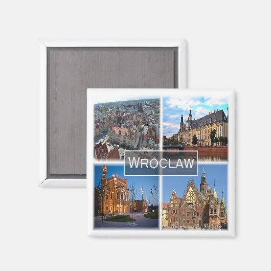 zPL005 WROCLAW, Polen, Europa, Fridge Magneet (Voorkant / Achterkant)