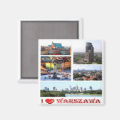 zPL010 WARSAW "I Love", Polen, Europa, Fridge Magneet (Voorkant / Achterkant)