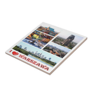 zPL010 WARSCHAU "I Love", Polen, Europa, Tegeltje