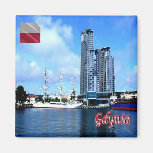 zPL017 GDYNIA panorama, Polen, Europa, Fridge Magneet