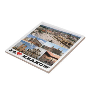 zPL020 KRAKÓW "I Love", Polen, Europa. Tegeltje