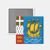 zPM001 SAINT PIERRRE en MIQUELON, Vlag, Fridge Magneet (Voorkant / Achterkant)