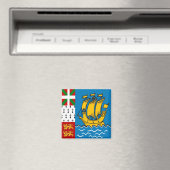 zPM001 SAINT PIERRRE en MIQUELON, Vlag, Fridge Magneet (Insitu (Vaatwasser))