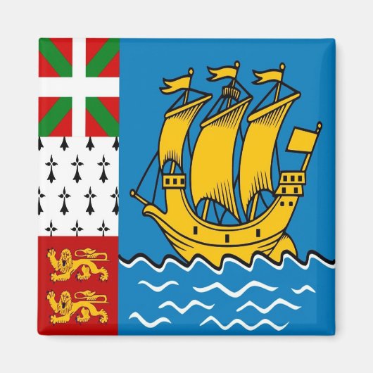 zPM001 SAINT PIERRRE en MIQUELON, Vlag, Fridge Magneet (Voorkant)