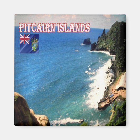 zPN006 PITCAIRN-EILANDEN, Pitcairnlanding, Fridge Magneet (Voorkant)