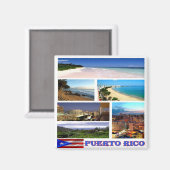 zPR006 PUERTO RICO, Mosaic, Americ, Fridge Magneet (Voorkant / Achterkant)