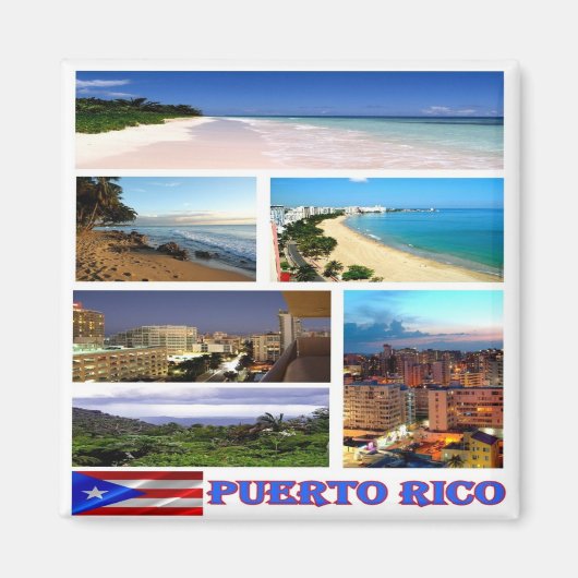 zPR006 PUERTO RICO, Mosaic, Americ, Fridge Magneet (Voorkant)