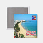 zPR012 PUERTO RICO, Green Island, America, Fridge Magneet (Voorkant / Achterkant)
