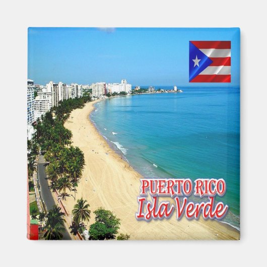 zPR012 PUERTO RICO, Green Island, America, Fridge Magneet (Voorkant)