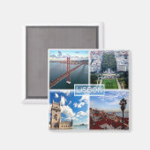 zPT004 LISBON, 25 de Abril Bridge, Fridge Magneet (Voorkant / Achterkant)