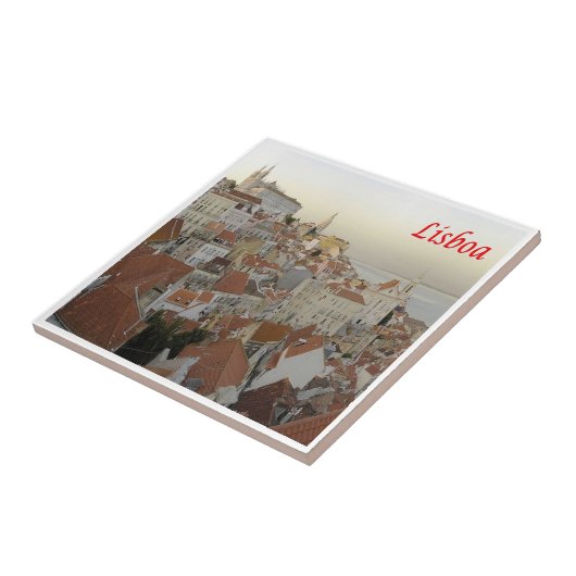 zPT017 LISSABON panorama, Portugal, Europa, Tegeltje (Zijkant)