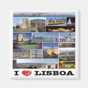 zPT018 LISBON "I Love", Portugal, Europa, Fridge M Magneet