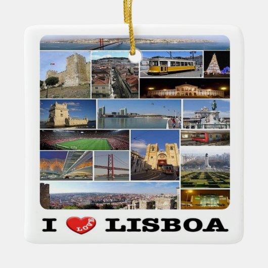 zPT018 LISBON "I Love", Portugal, Europa, Keramisch Ornament (Voorkant)