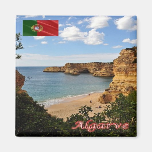 zPT027 ALGARVE Beach Marinha, Portugal, Fridge Magneet (Voorkant)