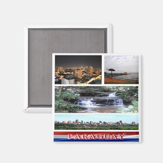 zPY003 PARAGUAY, Mozaïek, Amerika, Fridge Magneet (Voorkant / Achterkant)