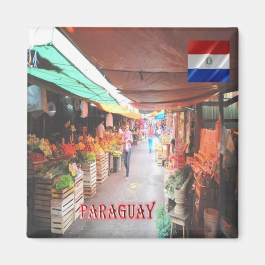 zPY005 PARAGUAY, Market, America, Fridge Magneet (Voorkant)