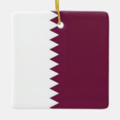 zQA001 Qatarese VLAG Qatar, Keramisch Ornament (Voorkant)