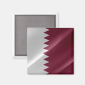 zQA002 met Qatari FLAG Qatar, Fridge Magnet (Voorkant / Achterkant)