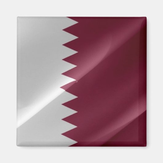 zQA002 met Qatari FLAG Qatar, Fridge Magnet (Voorkant)