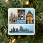 zQA003 mozaïek van QATAR, Azië, Keramisch Ornament<br><div class="desc">Hier vindt u het souvenir van uw vakantie. Deze categorie bevat keramische Ornamenten van vele locaties in Qatar. (zQA003 mozaïek van QATAR, Azië, "Kerst cadeau souvenir Keramisch Ornament). Verras vrienden en familieleden met de unieke souvenirs van uw geweldige reis. Probeer ons. #LeoPepeDesign - Doha skyline souq waqif doha, western-azië staat...</div>