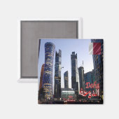 zQA007 TORNADO & PALM TOWER in Doha, Qatar, Fridge Magneet (Voorkant / Achterkant)