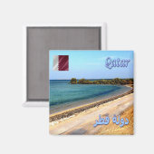zQA009 DAKHIRA BEACH, Qatar, Asia, Fridge Magneet (Voorkant / Achterkant)