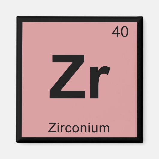 Zr - Zirkonium Chemistry Periodic Table Symbool Magneet (Voorkant)