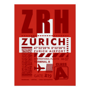 ZRH Luchthaven Zürich Perfect Poster