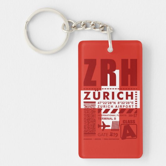 ZRH Luchthaven Zürich Sleutelhanger (Voorkant)