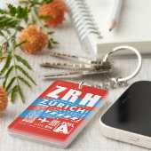 ZRH Luchthaven Zürich Sleutelhanger (Voorkant Rechts)