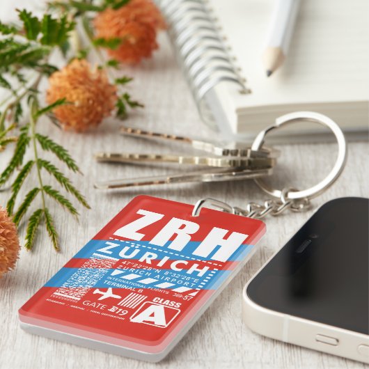 ZRH Luchthaven Zürich Sleutelhanger (Voorkant Rechts)