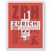 ZRH Luchthaven Zürich Sticker (Voorkant)