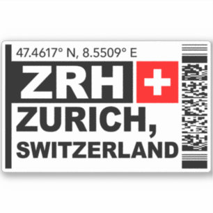 ZRH Zurich Instapass - Zwitserland Reizen Sticker