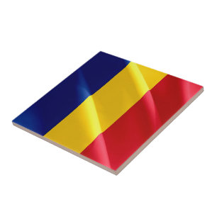 zRO002 ROEMEENSE zwaaiende VLAG ROEMENIË, Tegeltje