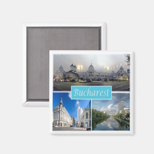 zRO004 BUCHAREST, Roemenië, Fridge Magneet (Voorkant / Achterkant)