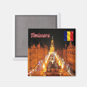 zRO005 TIMISOARA Victory Square, Roemenië, Fridge Magneet (Voorkant / Achterkant)