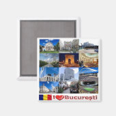 zRO008 BUCHAREST "I Love", Roemenië, Europa, Fridg Magneet (Voorkant / Achterkant)