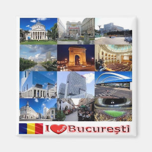 zRO008 BUCHAREST "I Love", Roemenië, Europa, Fridg Magneet