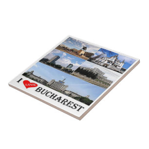 zRO010 BOEKAREST "I Love", Roemenië, Europa, Tegeltje